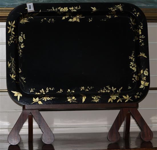 A Regency papier mache tea tray, 31 x 22.5in.